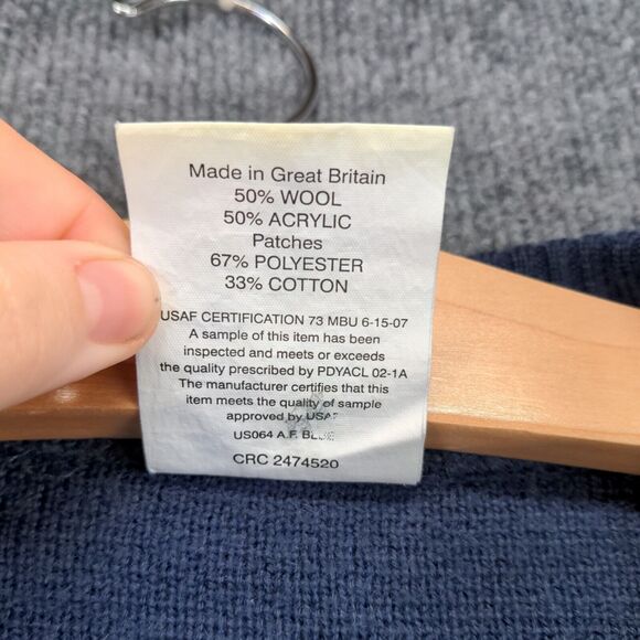 Vintage Military Equipment Company Knit Sweater Mens 40R Blue Pullover V-Neck - Picture 9 of 12